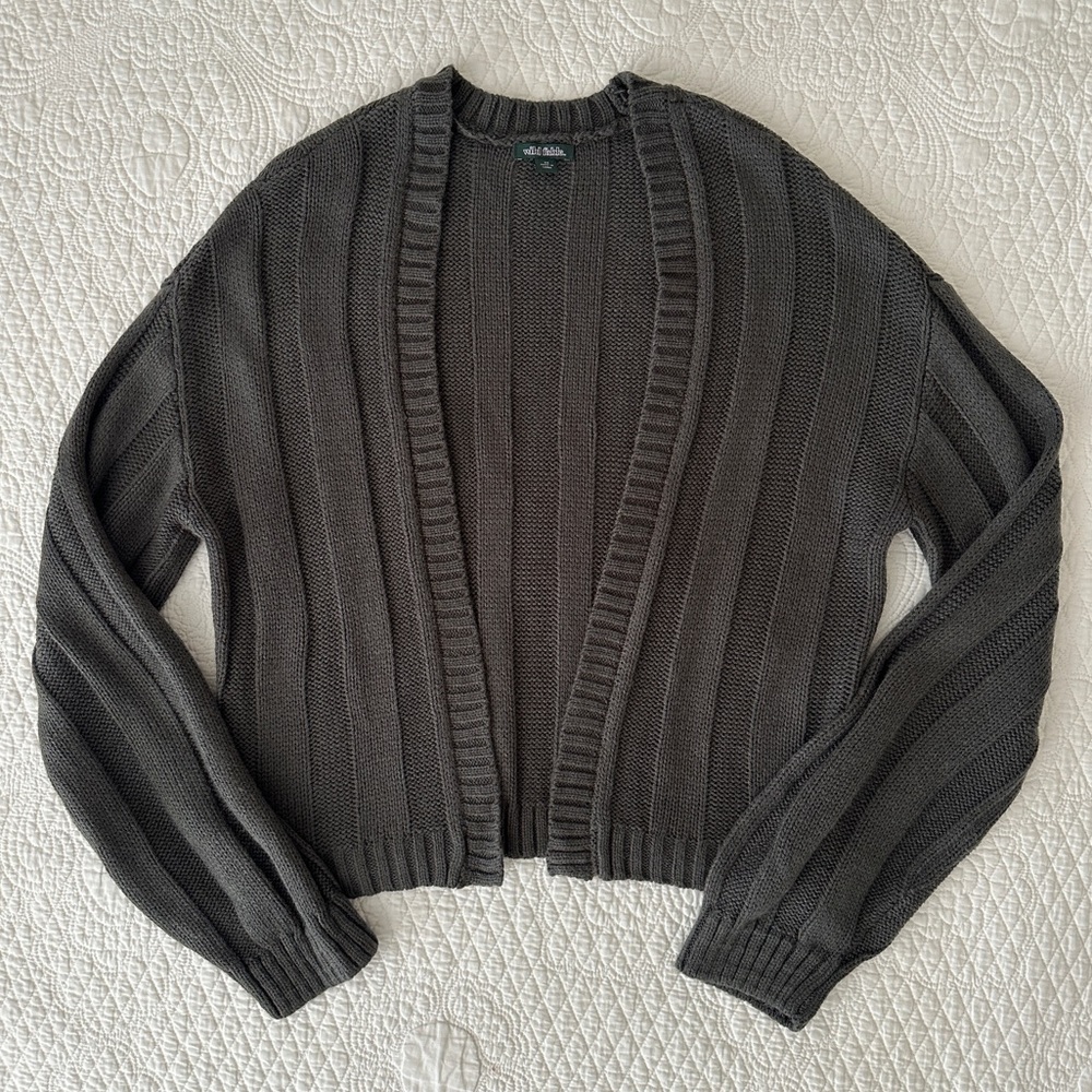 Wild Fable Knit Sweater Open Cardigan Olive Green Women's XS